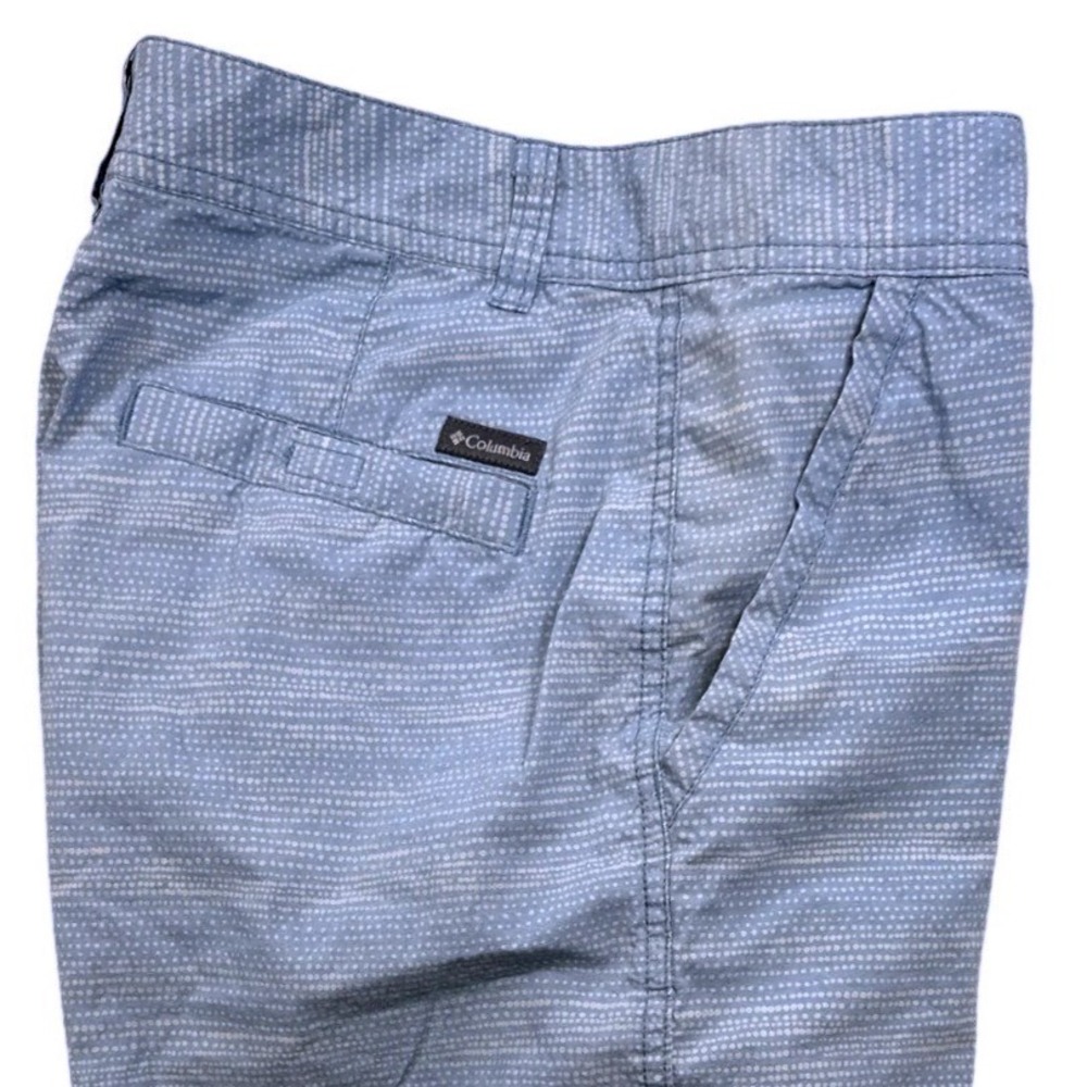 Columbia Mens Regular Fit Blue Dotted Cotton Shorts Size 30W 10L